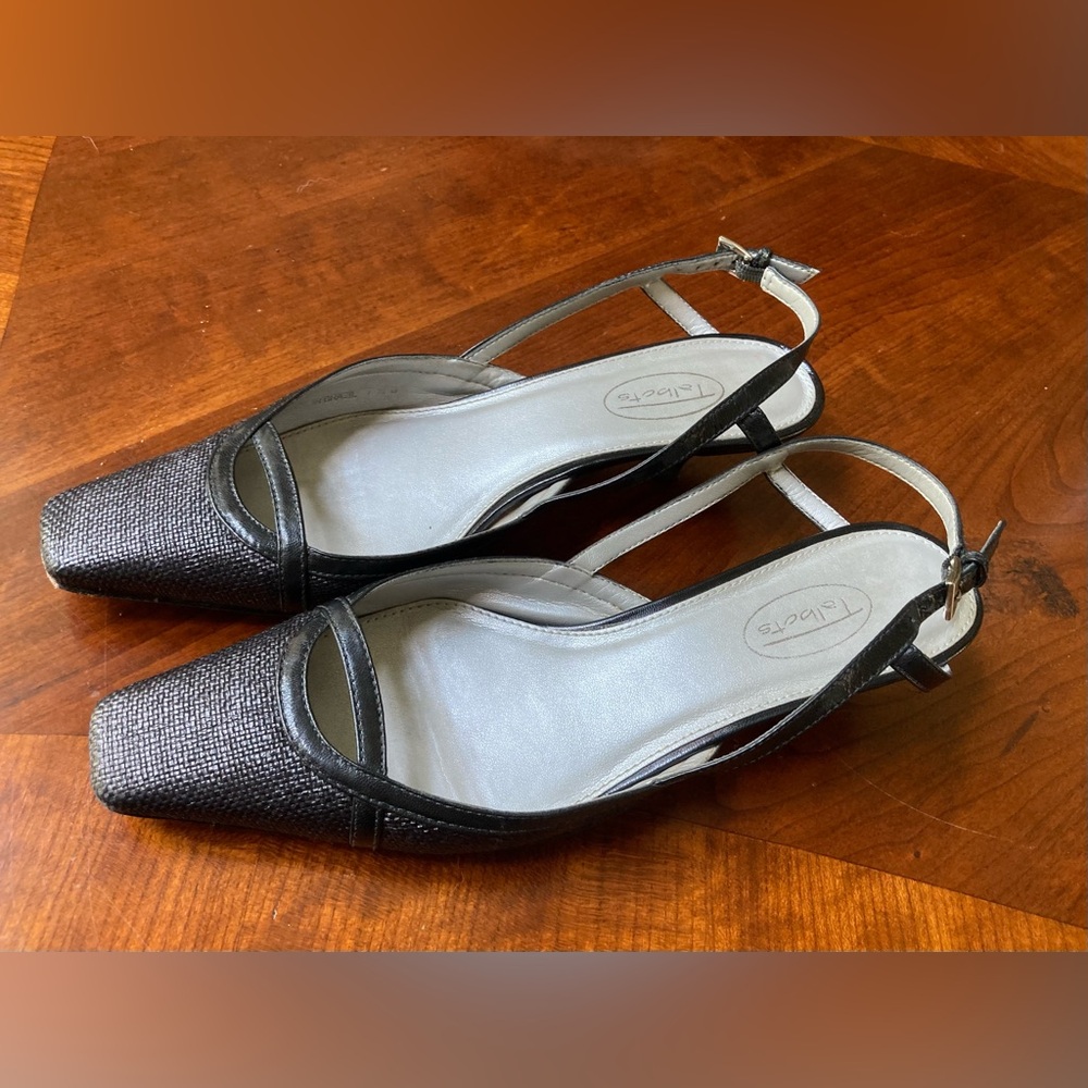 Talbots Black Leather heels